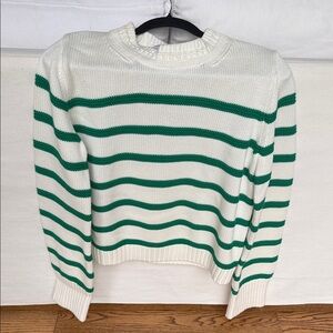 La Ligne Marin Sweater in striped Green and White